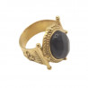 Bague acier et onyx