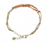 Bracelet acier doré 3 rangs orange