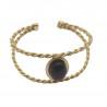 Bracelet acier torsadé onyx