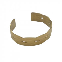 Bracelet acier doré motif cuir